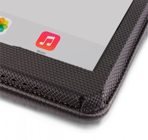 Added material on iPad case provides corner protection